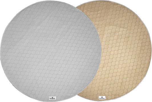 ® Pawtect® Pads Washable Pee Pads for Dogs (2Pack) of Premium Dog Pee Pads, Waterproof Puppy Pads & Reusable Dog Pads, Whelping Pads & Modern Pee Pads for Dogs (Tan/Grey, 48" Round)